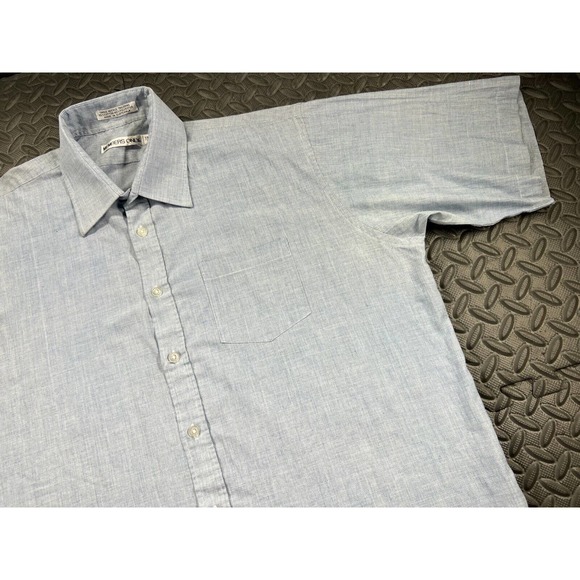Members Only Shirt Adult Extra Large Tall Blue Button Up Short Sleeve Preppy Men - Picture 4 of 13